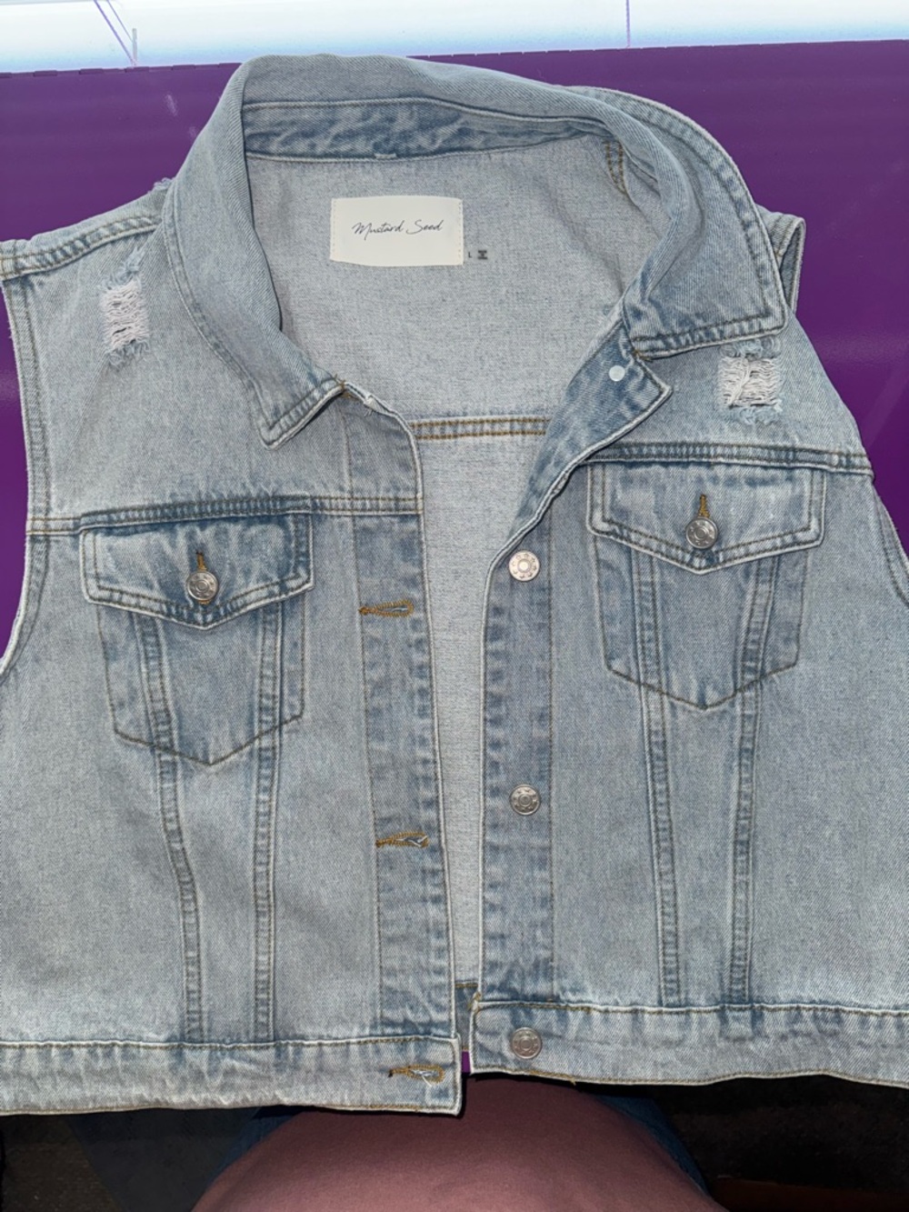 Mustard Seed Light Blue Denim Vest